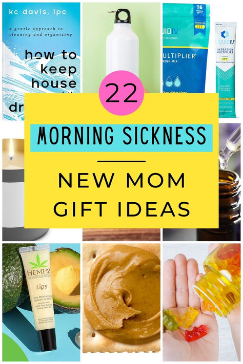 22 helpful morning sickness gift ideas for first time moms to put in a care package or gift basket. If you're looking to send a practical gift for a new mom struggling with first trimester nausea and vomiting, here are 22 ideas for a simple care package to be delivered to their home, but also DIY ideas to create a thoughtful gift basket. Click through for the full list! Morning Sickness Gift Basket, First Trimester Gift Ideas, Morning Sickness Care Package, First Trimester Care Package, First Trimester Gift Basket, Pregnancy Basket Care Packages, First Time Mom Gift Basket, Pregnancy Basket, Holistic Motherhood