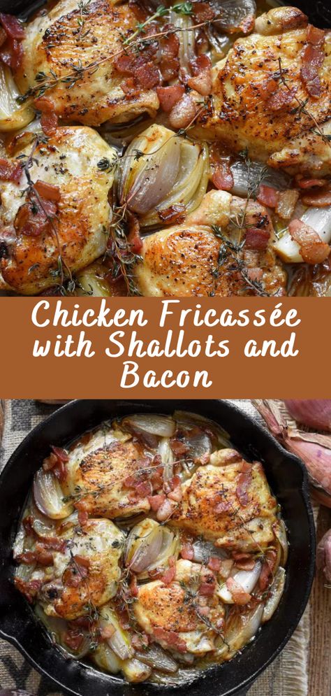 French Chicken Thigh Recipes, French Chicken Recipes Authentic, Chicken Friccasie, Chicken Francaise Recipe Best, French Chicken, Chicken Recipes French, Classic French Recipes, Chicken Fricassee Recipe, Chicken Fricasé