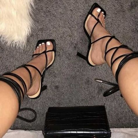 Party Pumps, Lace Up High Heels, Square Toe Sandals, Up Party, High Heels Shoes, Vintage Swimsuits, Summer White, Pumps Shoes, Fashion High Heels