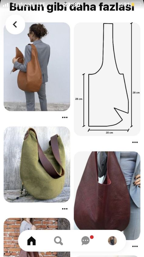 Perlengkapan Bayi Diy, Tas Denim, Handmade Leather Tote Bag, Handmade Leather Tote, Sew Bags, Sewing Easy, Sac Diy, Leather Bag Pattern, Diy Bag Designs