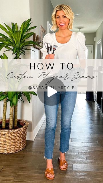 Tailored Jeans Before And After, Resize Jeans Smaller, Roll Jeans How To Wear, How To Narrow Jeans, How To Crop Jeans That Are Too Long, How To Crop Jeans, Diy Cropped Jeans, Cut Jeans Ankle Diy, Jean Length Guide