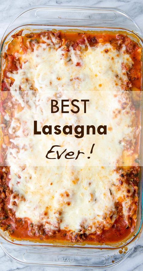 Best Easy Lasagna Recipe, Cottage Cheese Lasagna Recipe, Best Lasagna Ever, Ground Beef Sauce, Easy Lasagna Recipe With Ricotta, Baked Lasagna Recipe, Lasagna Recipe Without Ricotta, Homemade Ground Beef, Cheese Lasagna Recipe