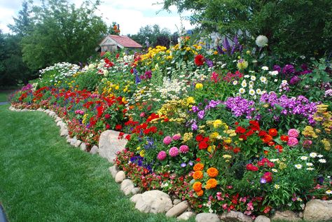 Dream Garden Backyards, Front Lawn Landscaping, Backyard Covered Patios, Country Cottage Garden, Beautiful Home Gardens, Garden Flower Beds, Fall Garden Vegetables, Low Maintenance Garden, Wildflower Garden