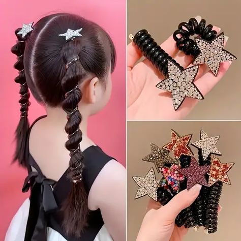 Baby Girl Hairstyle, Dunner Wordend Haar, Twisted Hair, Girl Hairstyle, Tie For Women, Boring Hair, Hair Accessories Collection, Baby Hair Clips, Star Hair