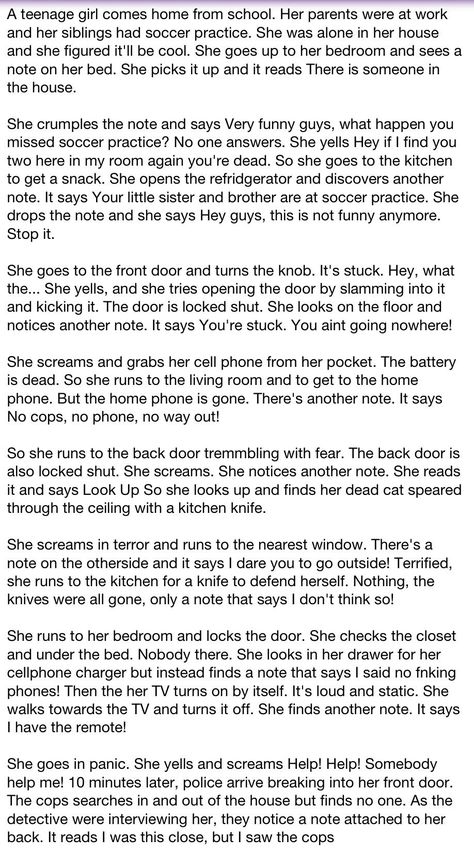 Scary stories! Story Ideas Horror, True Scary Story, Scary Stories To Tell In The Dark, Horror Stories With A Twist, Halloween Stories Scary, Scary Stories With A Twist, Long Horror Stories, Two Sentence Scary Stories, Super Scary Stories