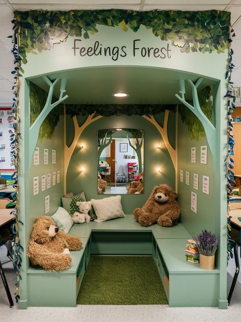 10 Awesome Calm Down Area in Classroom Ideas: Plus Printable PDF Downloads Reading Corner School, Kids Reading Area, Calm Down Area, Toddler Daycare Rooms, Calming Room Ideas, Reading Corner Kids, Reading Corner Classroom, Daycare Spaces, School Reception