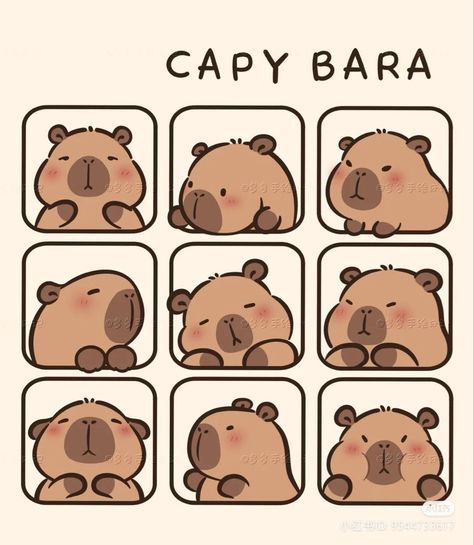 Capybara❤️ Cute Easy Doodles, Yas Queen, Kitty Cartoon, Seni Dan Kraf, Cute Animal Drawings Kawaii, Sticker Ideas, Cute Doodles Drawings, Cute Kawaii Drawings, Cute Doodle Art