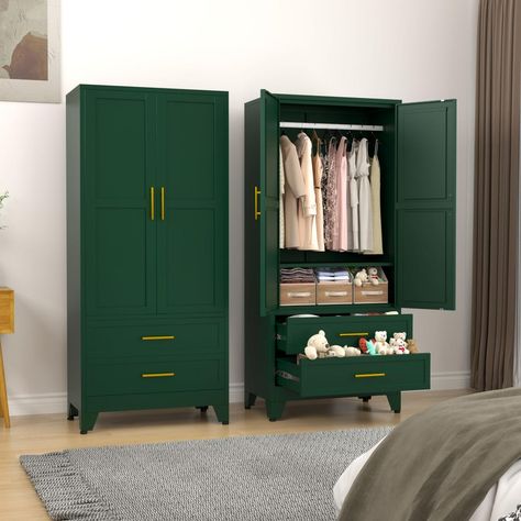 The 32 Best Furniture Pieces You Can Unearth on Amazon Metal Wardrobe, Steel Wardrobe, Wardrobe Storage Cabinet, Armoire Wardrobe Closet, Armoire Wardrobe, Storage Cabinet With Drawers, Wardrobe Drawers, Metal Clothing, Wardrobe Cabinets