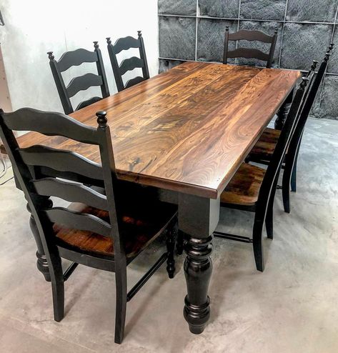 When we get our hands on some... - Hillbuildit Creations | Facebook Refurbished Kitchen Tables, Tall Kitchen Table, Turned Leg Table, Painted Dining Room Table, Black Dining Room Table, Black Kitchen Table, Dark Wood Dining Table, Turned Table Legs, Painted Kitchen Tables