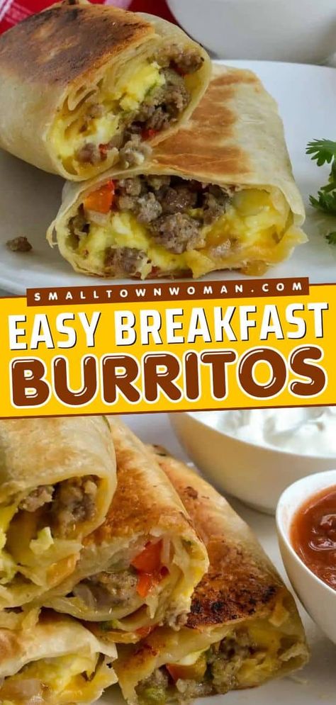 Breakfast Entrees, Best Breakfast Burritos, Sausage Peppers Onions, Uncooked Tortillas, Easy Breakfast Burritos, Freezer Breakfast Burritos, Pork Breakfast Sausage, Breakfast Taco, Torta Recipe