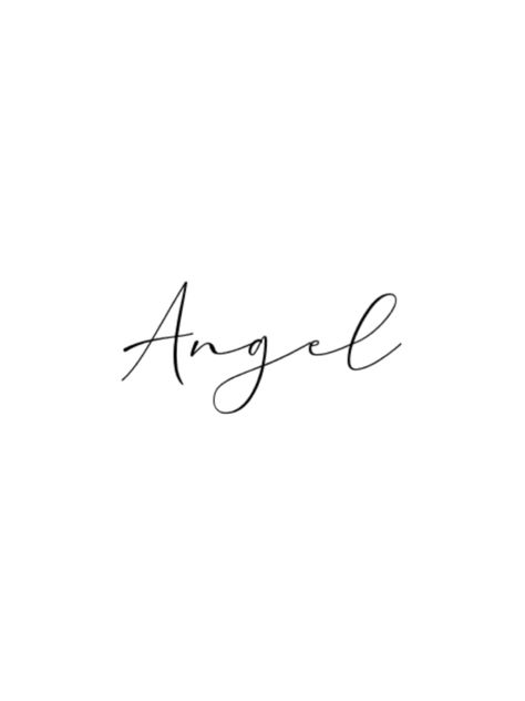 Fine Line Tattoo Stencil Outline, Angel Cursive Tattoo, Fine Line Lettering Tattoo, Small Tattoo Template, Fineline Tattoo Stencil, Angel Lettering Tattoo, Fine Line Tattoo Stencil, Angel Word Tattoo, Fine Line Writing Tattoo