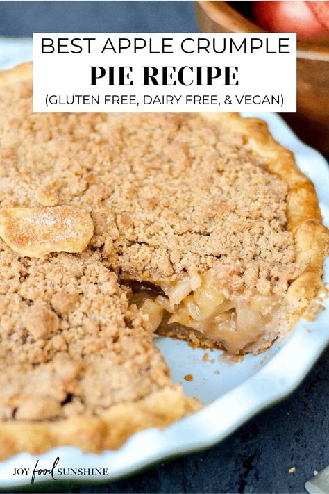 Best Gluten Free Apple Pie, Gluten Dairy Free Apple Pie, Gf Apple Crumble Pie, Apple Pie Vegan Recipe, Apple Pie Recipe Gluten Free, Gf Apple Pie Recipe, Apple Pie Recipe Vegan, Gluten Free Apple Crumble Pie, Vegan Thanksgiving Pie Recipes