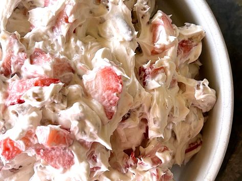 Strawberry Crack Salad — Miss Annie's Home + Kitchen Cold Shrimp Dip Recipe, Shrimp Dip Recipe, Cold Shrimp, Shrimp Dip Recipes, Air Fryer Recipes Appetizers, Shrimp Dip, Strawberry Pretzel Salad, Pretzel Salad, Strawberry Pretzel