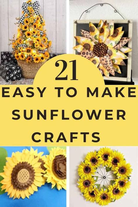 21 Inspiring Sunflower Craft Ideas From Ordinary Materials Sunflower Projects Diy, Sunflower Gifts Ideas Diy, Diy Sunflower Gift Ideas, Diy Sunflowers How To Make, Sunflower Ideas Diy, Crafts With Sunflowers, Sunflower Home Decor Diy, Paper Sunflower Craft, Diy Sunflower Gifts