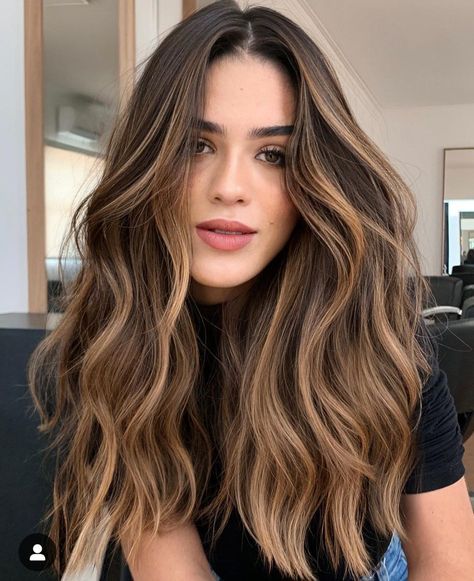 Brown Hair Honey Highlights, Highlights Brunette Hair, Color Balayage Hair, Curly Balayage Hair, Bob Black Women, Fluffy Bob, Caramel Brown Hair Color, Highlights Brunette, Dimensional Hair