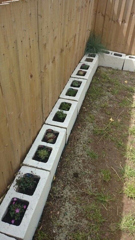 Cinder Blocks Diy, Landscaping Around Pool, Cinder Block Garden, Small Garden Landscape, Raised Patio, Cinder Blocks, Small Vegetable Gardens, Garden Stairs, Alpine Plants