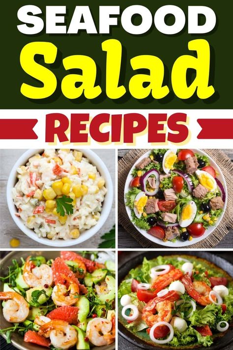 These seafood salad recipes are light, healthy, and delicious! Learn how to make crab salad, shrimp salad, tuna salad, and more incredible dishes! Shrimp Salads, Seafood Salad Recipe, Smoked Trout Salad, Salad Shrimp, Seafood Salad Pasta, Crab Salad Recipe, Sea Food Salad Recipes, Recipes To Make At Home, Lobster Salad