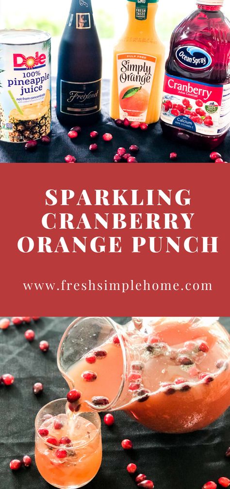 Cranberry Orange Punch, Champagne Punch Recipes, Christmas Morning Breakfast Casserole, Christmas Morning Punch, Brunch Punch, Orange Punch, Champagne Punch, Easy Punch Recipes, Christmas Breakfast Recipe