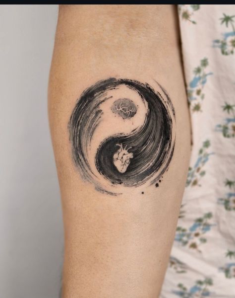 Yin And Yang Tattoo Ideas, Yin Yang Tattoo Unique, Kintsugi Tattoo Ideas, Yang Tattoo Ideas, Tattoo Yin Yang, Yin And Yang Tattoo, Kintsugi Tattoo, Reflection Tattoo, Balance Tattoo