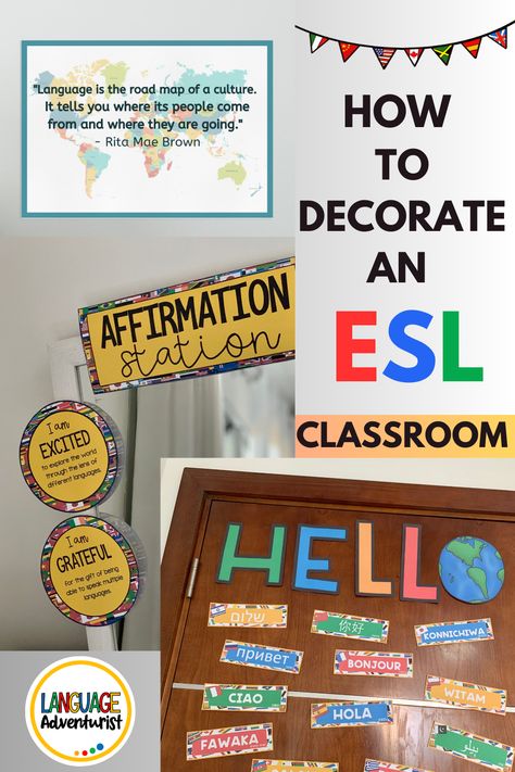 Multicultural Posters For Classroom, Eld Classroom Setup, English Language Learners Classroom, How To Decorate English Classroom, Eld Classroom Decorations, El Classroom Decor, Esl Classroom Posters, Esl Classroom Decor Bulletin Boards, Multicultural Classroom Theme