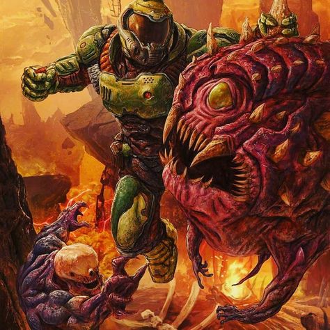 Doom 1993, Doom Videogame, Doom Demons, Doom 2016, Doom 3, Doom Slayer, Doom Game, The Doom, Arte Nerd