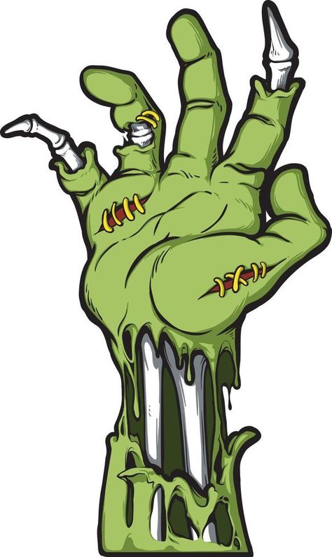 Hand Monster Art, Zombie Skin Drawing, Zombie Digital Art, Zombie Hand Coming Out Of Ground, Zombie Art Cute, Monster Hands Drawing, Zombie Hand Drawing, Joker Illustration, Zombie Drawing