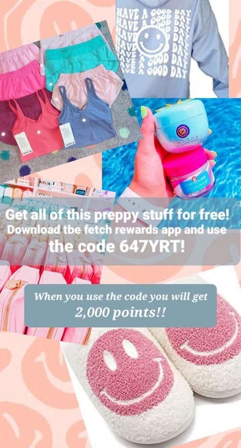 Fetch Rewards Code 2023, Fetch Codes, Aesthetic Preppy Outfits, Flyer Cheer, Aesthetic Lululemon, Belt Bag Lululemon, Lululemon Aesthetic, Nails Preppy, Room Preppy