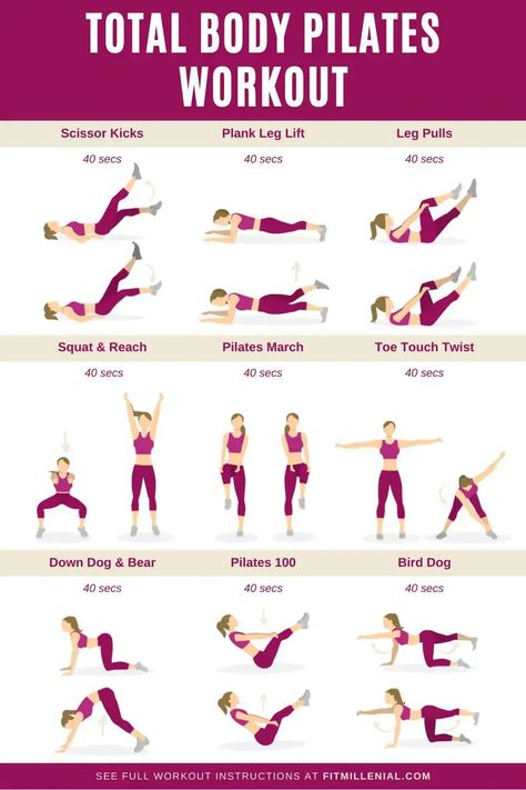 Full body HIIT pilates workout for Women Somatic Pilates Plan, Body Shapes Women Workout, 30 Minute Pilates Workout At Home, Pilates And Yoga Workout Plan, Exercises To Tone Body For Women, Pilates Workout 30 Minute, Weight Pilates Workout, Full Pilates Workout, Pilates Workout Full Body Fitness