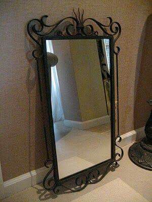 Wrought Iron Mirror Frame, Wrought Iron Mirror, Iron Mirror, Wrought Iron Furniture, Rod Iron, Wrought Iron Design, Wrought Iron Decor, Mexico House, Iron Work