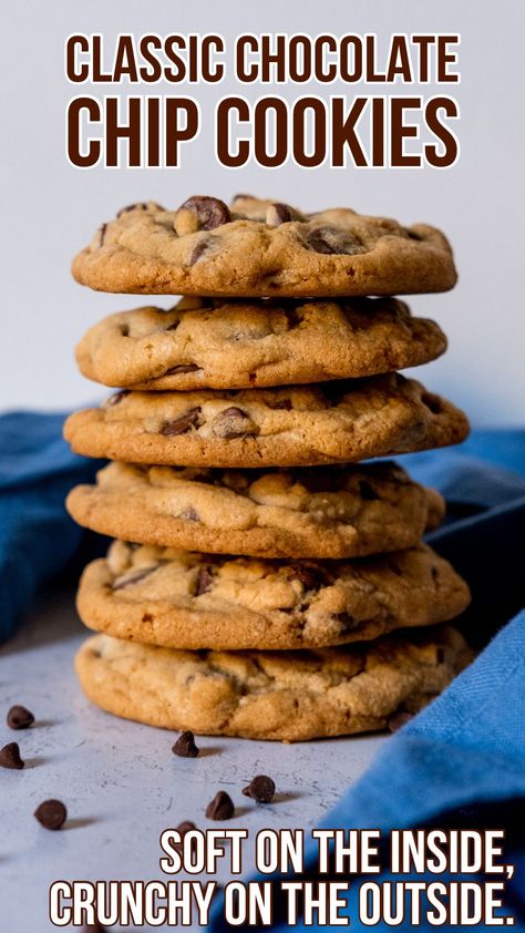 Best Chewy Chocolate Chip Cookies, Chocolate Chip Cookies Soft, Crunchy Chocolate Chip Cookies, Classic Chocolate Chip Cookies, Crispy Chocolate Chip Cookies, Best Chocolate Chip Cookies Recipe, Cookies Soft, Soft Chocolate Chip Cookies, Dessert Aux Fruits