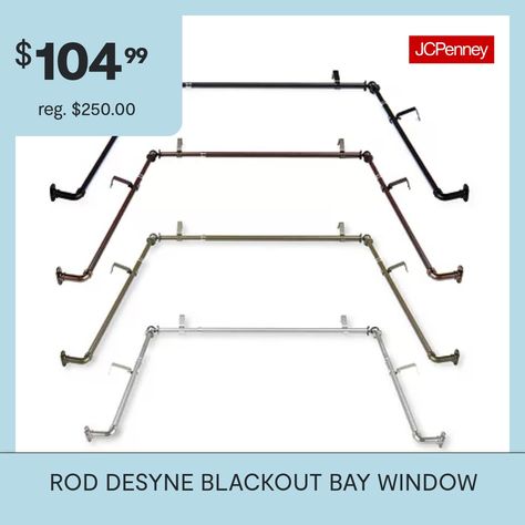 Enhance your bay window with this sophisticated, premium curtain rod. The solid steel poles and stylish finials, offered in various finishes to perfectly suit your decor, provides an elegant statement to any home. Wraparound design offers privacy while reducing noise, blocking out light and helping to save energy. Side rods extend 20-36" and center rod extends 38-72".Included: 6 Bracket(s), 1 Set of Mounting HardwareFeatures: Adjustable, CurvedUse: IndoorWall Clearance: 2 5/8 InRod Diameter: 5/… Bay Window, Curtain Rods For Bay Windows, Bay Window Rod, Family Room Layout, Bay Window Curtain Rod, Bay Window Curtains, Window Rods, Bay Windows, Curtain Rod