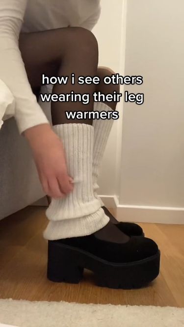 How To Style White Leg Warmers, Ways To Style Leg Warmers, Leg Warmer Aesthetic Outfit, How To Wear Legwarmers, Legwarmers Outfit With Pants, How To Knit Leg Warmers, Diy Leg Warmers From Sweater, How To Use Leg Warmers, How To Make Diy Leg Warmers