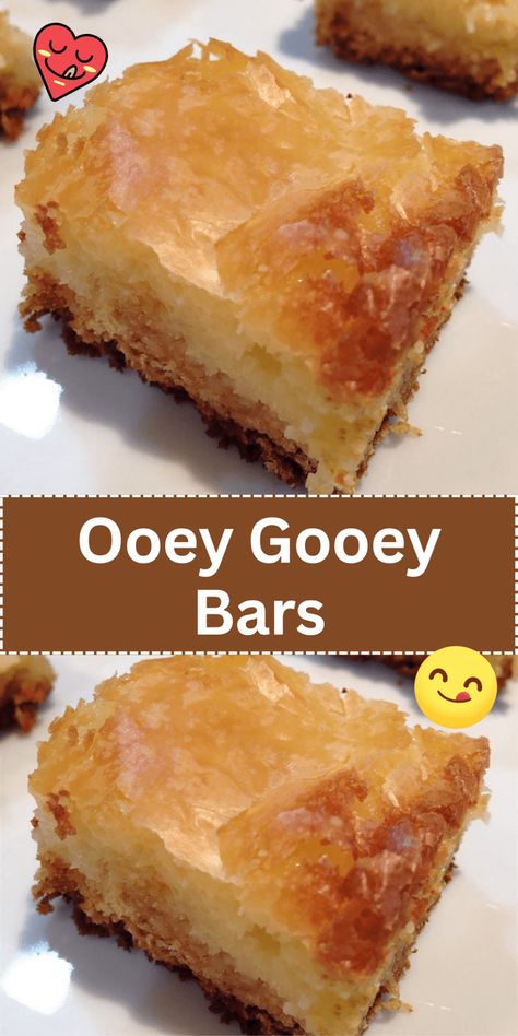 Ooey Gooey Bars Ooey Gooey Butter Bars, Ooey Gooey Butter Cake Recipe, Ooey Gooey Cake, Yellow Cake Mix Recipes, Ooey Gooey Bars, Ooey Gooey Butter Cake, Gooey Cake, Gooey Bars, Cake Mix Desserts