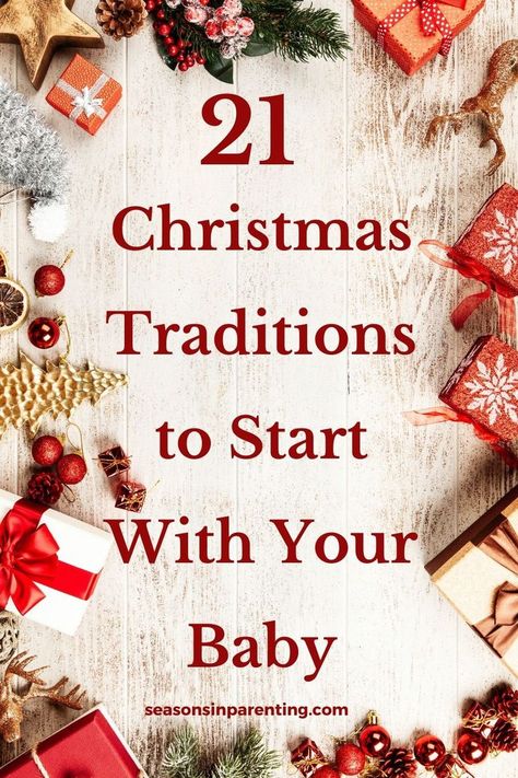 Here are some amazing Christmas traditions you can easily start with your new baby this year. Fun Christmas Traditions, Christmas Traditions Kids, Baby Christmas Crafts, Traditions To Start, Christmas Eve Traditions, Christmas Traditions Family, Newborn Christmas, Baby Christmas Gifts, Holiday Baby