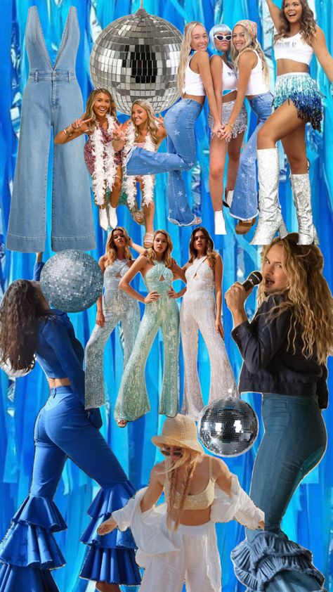 Abba Concert, 17th Birthday Party Ideas, Disco Party Outfit, Abba Outfits, Queen Outfits, Pool Party Outfits, Party Outfits Night, Queen Outfit, Bachelorette Party Outfit