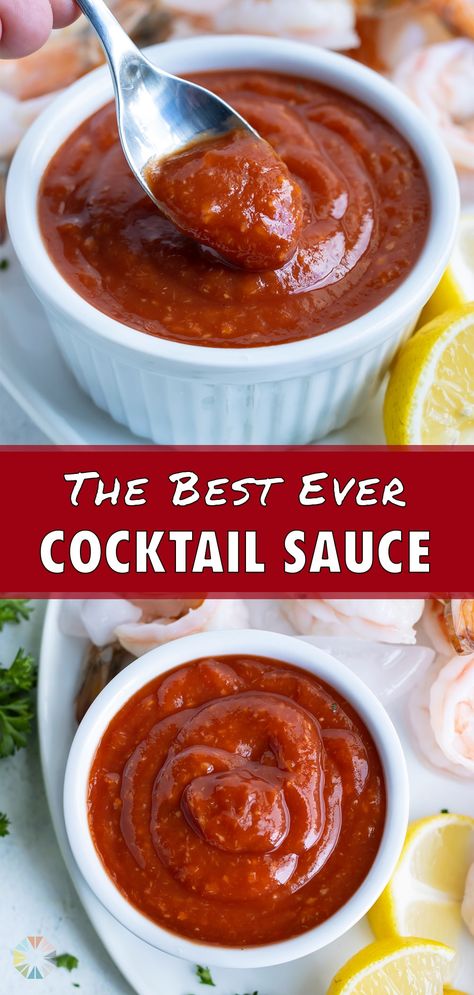 Cocktail Sauce Recipe Easy, Shrimp Cocktail Sauce, Homemade Cocktail Sauce, Cocktail Sauce Recipe, Sauce Cocktail, Shrimp Sauce, Seafood Sauce, Homemade Sauce Recipes, Homemade Condiments