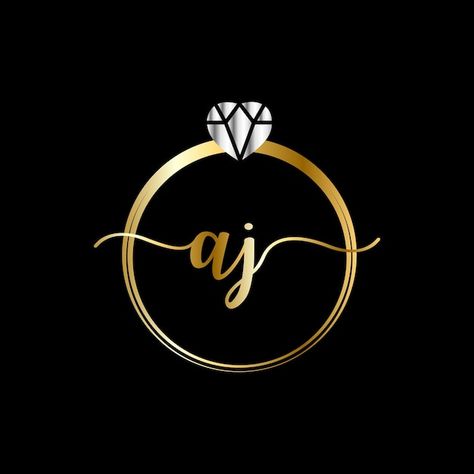 Aj monograms wedding circle handwriting ... | Premium Vector #Freepik #vector #art-logo #creative-logo #simple-logo #logo Aj Initials Logo, Aj Letter Design, Aj Monogram Logo Design, Aj Letter Logo, Aj Name Logo, Aj Logo Design Letter, Aj Initials, Aj Logo Design, Ring Logo Design