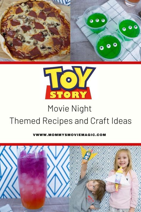 Toy Story Meal Ideas, Toy Story Themed Movie Night, Toy Story Menu Ideas, Toy Story Movie Night Ideas, Toy Story Recipes, Toy Story Themed Dinner, Kids Themed Movie Night, Toy Story Dinner And A Movie, Toy Story Movie Night Food