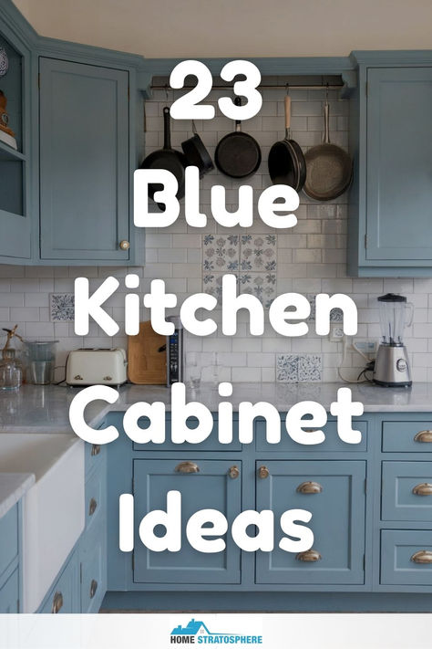 Baby blue kitchen cabinets against a white tile backsplash Blue Kitchen Cabinets With Glass Doors, Blue White Wash Kitchen Cabinets, Cerulean Blue Kitchen Cabinets, Modern Blue Cabinets Kitchen, Sw Blue Paint Colors For Kitchen, Robin Egg Blue Cabinets, Backsplash Ideas Blue Cabinets, Light Blue Kitchen Cabinets Modern, Blue And Maple Kitchen Cabinets