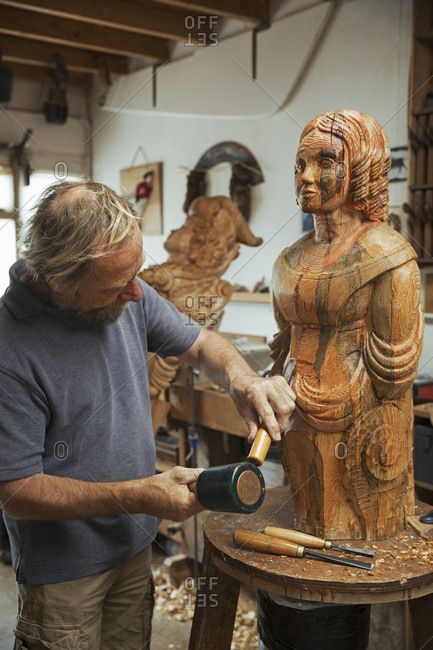 Ship Figurehead, Wood Carver, Wooden Statues, Create Decor, A Wood, Sculptor, Wood Carving, Hand Tools, Buddha Statue