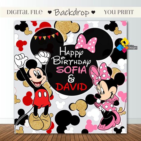 Mickey And Minnie Backdrop, Mickey Minnie Birthday Party Decorations, Mickey Mouse And Minnie Mouse Birthday, Black And Red Minnie Mouse Party, Mickey And Minnie Birthday Party Decor, Minnie And Mickey Birthday Party, Minnie Mouse Birthday Backdrop, Mickey And Minnie Birthday Party, Minnie Mouse Party Decor