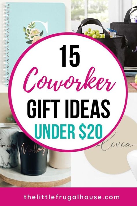 15 Coworker Gift Ideas Under $20 - The Little Frugal House Secret Coworker Gift Ideas, Small Gifts For Work Colleagues, Secret Teacher Gift Ideas, Male Employee Appreciation Gifts, Secret Pals Gift Ideas, Small Gift Ideas For Coworkers Offices, Unique Employee Appreciation Gifts, Birthday Gift For Male Coworker, Birthday Gifts For Staff