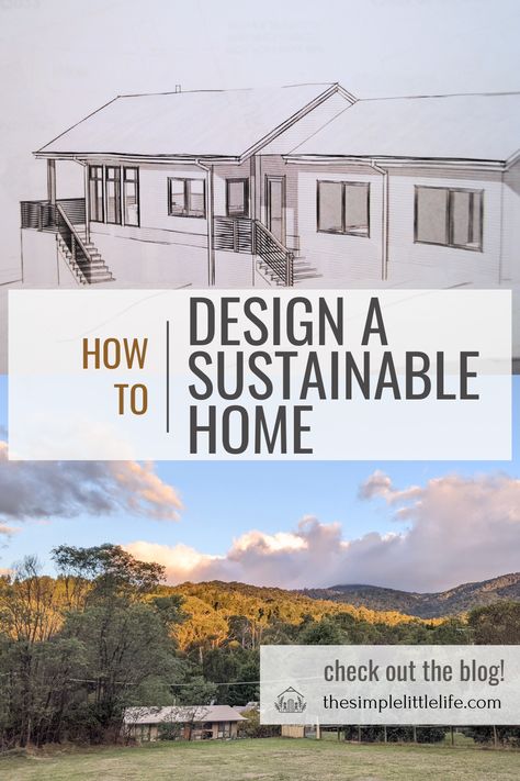 Learn how to design a simple sustainable home on a budget to reduce your overall footprint and create an energy efficient home aligned with your values. These tips will help you take the first steps to a green, eco-friendly home. Small Energy Efficient House Plans, Sustainable Home Building, Building A House On A Budget, Eco Friendly Homes, Small Eco House, Energy Efficient House Design, Eco House Plans, Energy Efficient House Plans, Sustainable Home Design