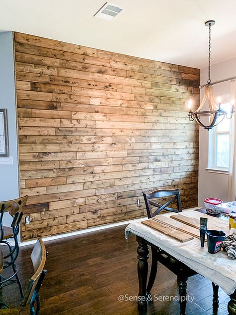 Quick & Easy DIY Cedar Plank Feature Wall Rustic Plank Wall, Wood Plank Kitchen Wall, Accent Plank Wall, Raw Wood Accent Wall, Rustic Wood Feature Wall, Wood Planked Walls, Weathered Wood Accent Wall, Pallet Accent Wall Living Room, Pine Plank Wall