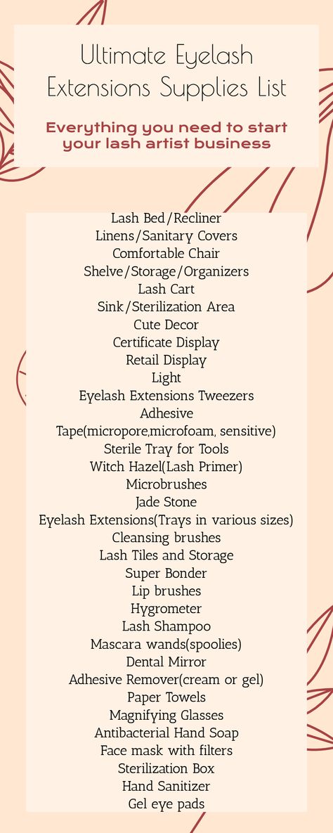 Everything you need to start your eyelash extensions business for beginner lash artists. Starting your lash business requires an investment in training, supplies, time and effort so get yourself set up for success with this list. #eyelashextensions Eyelash Extensions Business, Lash Extension Business, Eyelash Studio, Eyelash Extensions Salons, Lash Extension Training, Lash Lounge, Eyelash Extension Training, Lash Quotes, Esthetician Marketing