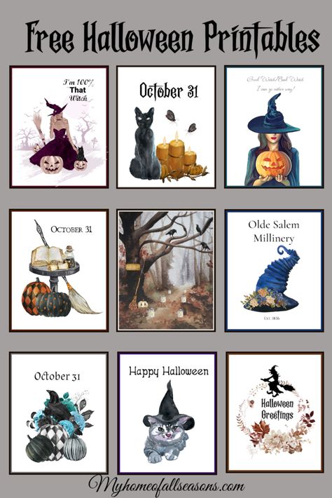 Vintage Halloween Images, Halloween Printables Free, Homemade Halloween Decorations, Cricut Halloween, Halloween Greetings, Halloween Printable, Homemade Halloween, Fall Halloween Crafts, Halloween Books