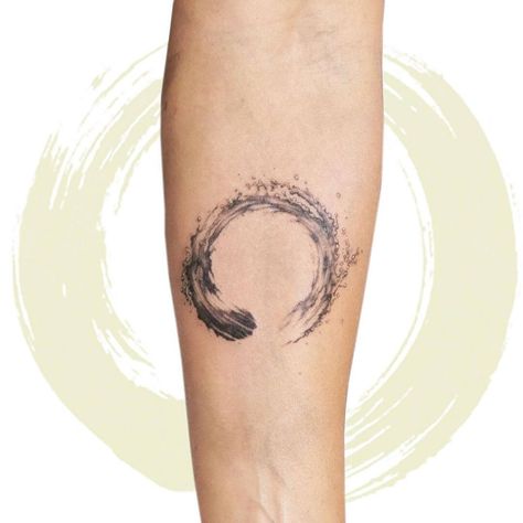 Release Tattoo Words, Vulnerability Tattoo Symbol, Zen Enso Tattoo, Zen Buddhism Tattoo, Circle Writing Tattoo, Zen Symbol Tattoo, Zen Tatoos, Enso Tattoo Men, Buddhist Tatoo