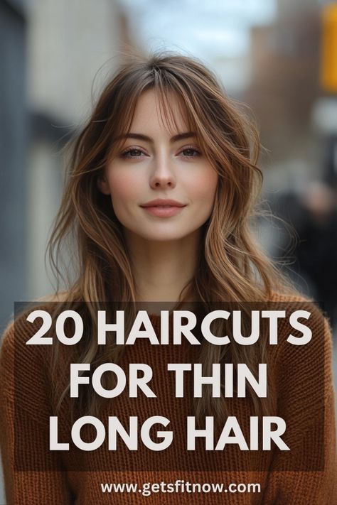 Medium Length For Thinning Hair, Haircut Volume Layers, Women’s Haircuts For Thinning Hair, Fine Hair With Long Bangs, Medium Long Haircut Wavy Hair, Haircuts To Make Your Hair Look Thicker, Haircut Ideas For Fine Straight Hair, Womens Haircuts Long Straight Fine Hair, Long Hair With Layers Fine Hair