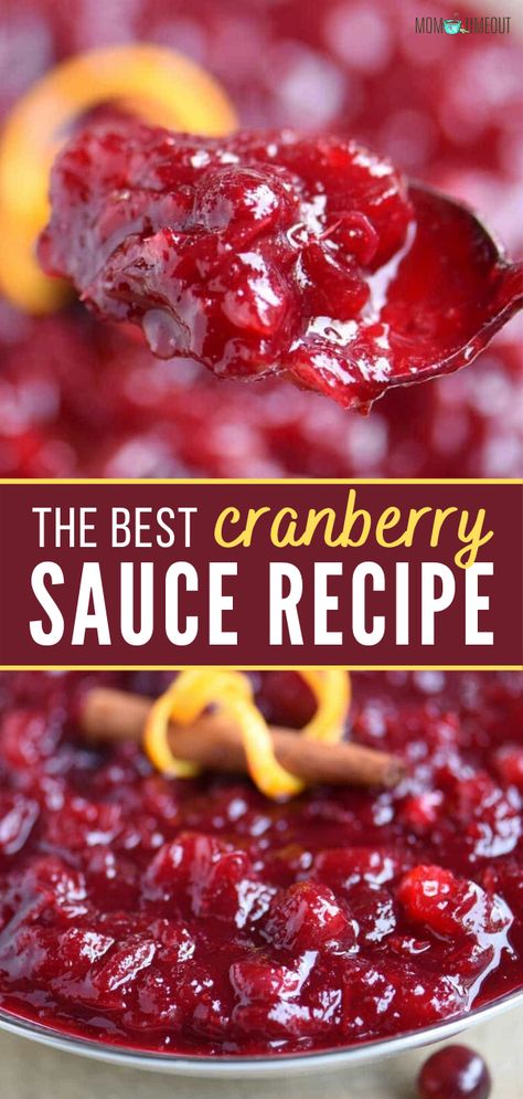 Best Cranberry Sauce Recipe, Best Cranberry Sauce, Thanksgiving Food Sides, Homemade Cranberry Sauce, Thanksgiving Dinner Recipes, Cranberry Sauce Recipe, Thanksgiving Cooking, Thanksgiving Recipes Side Dishes, Cranberry Sauce Homemade