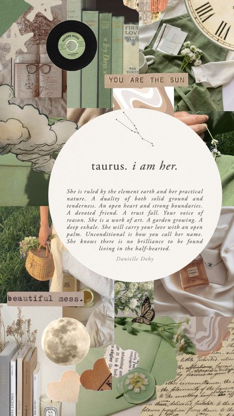 Zodiac Taurus Wallpaper, Wallpaper Backgrounds Taurus, Taurus Green Wallpaper, Taurus Aesthetic Art Wallpaper, April Taurus Aesthetic, Taurus Collage Wallpaper, Taurus Aesthetic Quotes, Zodiac Signs Aesthetic Wallpaper, Taurus Phone Wallpaper